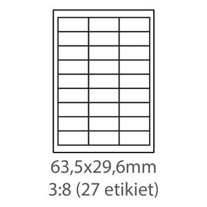 etikety ECODATA Samolepiace 63,5x29,6 univerzálne biele (1000 listov A4/bal.)
