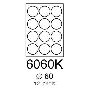 etikety RAYFILM 60mm kruh lesklé transparentné samolepiace laser R04006060KA (100 list./A4)