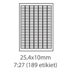 etikety ECODATA Samolepiace 25,4x10 univerzálne biele 189ks/A4 (100 listov A4/bal.)