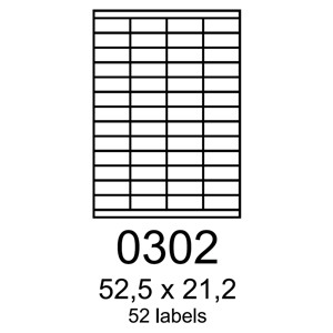 etikety RAYFILM 52,5x21,2 polyesterové lesklé biele laser R05040302A (100 list./A4)
