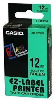 páska CASIO XR-18GN1 Black On Green Tape EZ Label Printer (18mm)