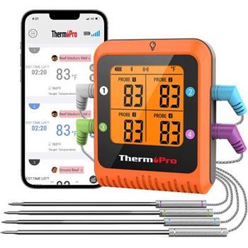 bezdrôtový kuchynský teplomer ThermoPro TP-930 (bluetooth, 4 sondy, vhodný na grilovanie a údenie mä