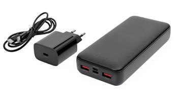 Platinet PMPB20SETB SET 3v1 Powerbanka 20000 mAh + Nabíjačka 20W Power Delivery, kábel USB-C 1m, bla