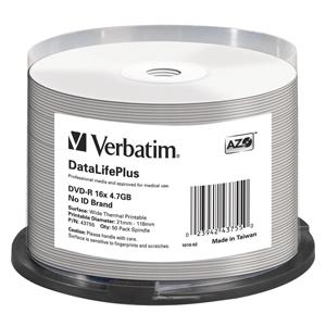 DVD-R VERBATIM DTL+ Printable Thermal 4,7GB 16X 50ks/cake