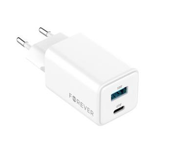 nabíjačka Forever TC-08-45AC, GaN PD QC charger, 1x USB-C 1x USB, 45W, biela