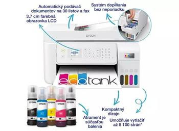 MFP "ecoTANK" farebné atramentové EPSON L5316 (biela), sieť, ADF, Wi-Fi, Ethernet, FAX