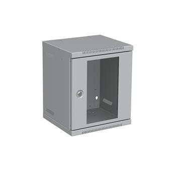 Nástenný rozvádzač 10" 6U RAL 7035 sklenené dvere LC-10-6-11-G