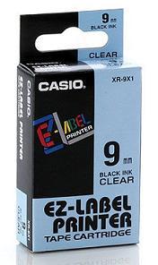 páska CASIO XR-9X1 Black On Clear Tape EZ Label Printer (9mm