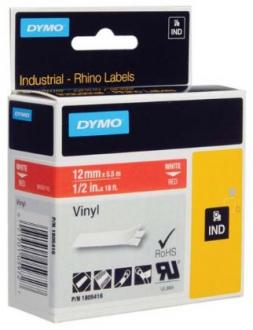 páska DYMO 1805416 PROFI D1 RHINO White On Red Vinyl Tape (1