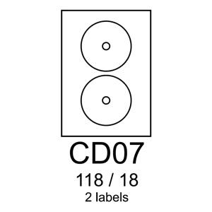 etikety RAYFILM CD07 118/18 vysokolesklé biele laser R0119CD