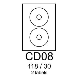 etikety RAYFILM CD08 118/30 univerzálne biele R0100CD08A (100 list./A4)