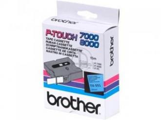 páska BROTHER TX551 čierne písmo, modrá páska Tape (24mm)