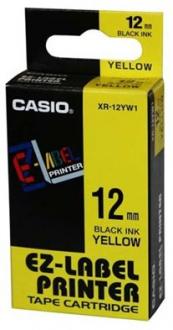 páska CASIO XR-12YW1 Black On Yellow Tape EZ Label Printer (