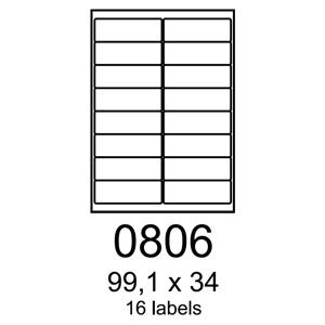 etikety RAYFILM 99,1x34 vysokolesklé biele laser R01190806F (1.000 list./A4)