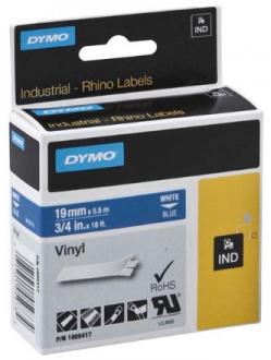 páska DYMO 1805417 PROFI D1 RHINO White On Blue Vinyl Tape (