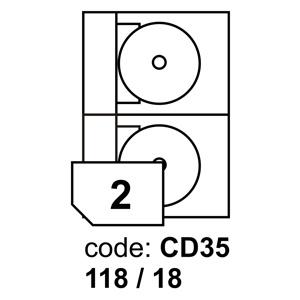 etikety RAYFILM CD35 118/18 univerzálne biele R0100CD35A (100 list./A4)