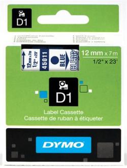 páska DYMO 45011 D1 Blue On Transparent Tape (12mm)