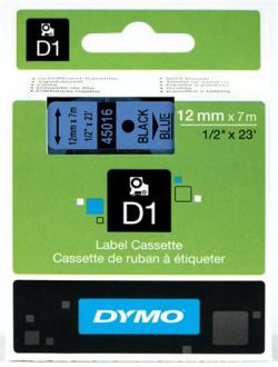 páska DYMO 45016 D1 Black On Blue Tape (12mm)