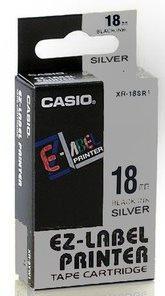 páska CASIO XR-18SR1 Black On Silver Tape EZ Label Printer (