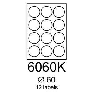 etikety RAYFILM 60mm kruh žlté flourescentné laser R01316060KA (100 list./A4)
