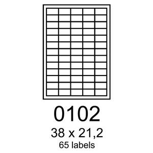 etikety RAYFILM 38x21,2 biele s odnímateľným lepidlom R01020102A (100 list./A4)