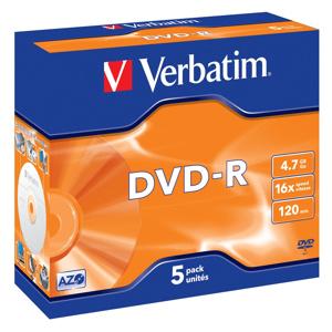 DVD-R VERBATIM 4,7GB 16X 5ks/bal.*AZO