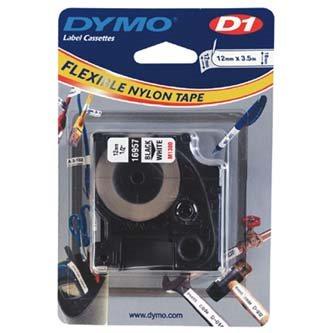 páska DYMO 16957 D1 Black On White Flexible Nylon Tape (12mm
