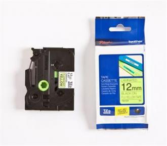 páska BROTHER TZC31 čierne písmo, fluorescenčná žltá páska Tape (12mm)