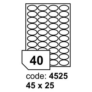 etikety RAYFILM 45x25 (oval) univerzálne biele R01004525A (100 list./A4)