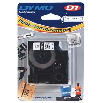 páska DYMO 16960 D1 Black On White Permanent Polyester Tape