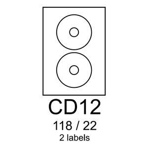 etikety RAYFILM CD12 118/22 univerzálne biele R0100CD12F-LCUT (1.000 list./A4)