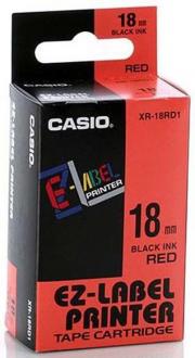 páska CASIO XR-18RD1 Black On Red Tape EZ Label Printer (18m