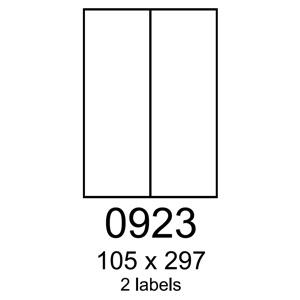etikety RAYFILM 105x297 vysokolesklé biele laser R01190922A (100 list./A4)