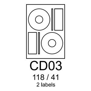 etikety RAYFILM CD03 118/41 univerzálne biele R0100CD03A (100 list./A4)