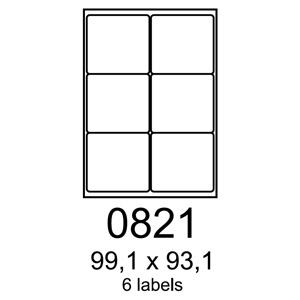 etikety RAYFILM 99,1x93,1 oranžové flourescentné laser R01330821A (100 list./A4)