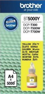 atramentová náplň BROTHER BT-5000Y Yellow DCP-T300/T500W/T70