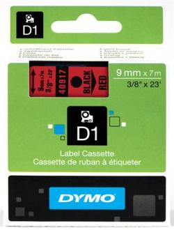 páska DYMO 40917 D1 Black On Red Tape (9mm)