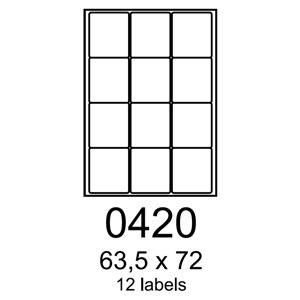 etikety RAYFILM 63,5x72 oranžové flourescentné laser R01330420A (100 list./A4)