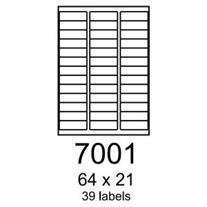 etikety RAYFILM 64x21 vysokolesklé biele laser R01197001A (100 list./A4)