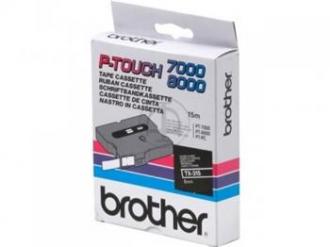 páska BROTHER TX315 biele písmo, čierna páska Tape (6mm)