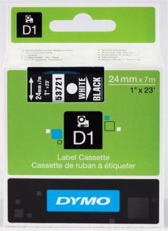 páska DYMO 53721 D1 White On Black Tape (24mm)
