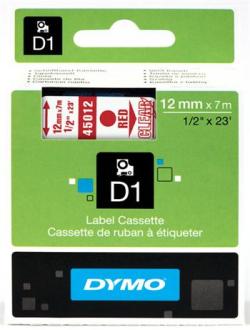 páska DYMO 45012 D1 Red On Transparent Tape (12mm)