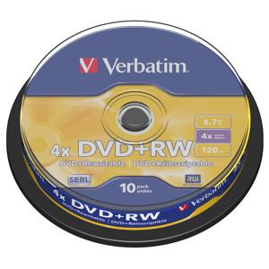 DVD+RW VERBATIM 4,7GB 4X 10ks/cake