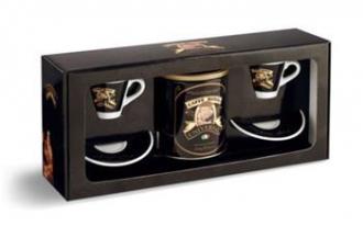 Káva ROYAL  darčekový set – káva mletá 250g plechovka + 2x š