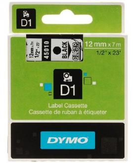 páska DYMO 45010 D1 Black On Transparent Tape (12mm)