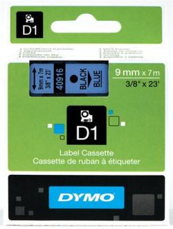 páska DYMO 40916 D1 Black On Blue Tape (9mm)