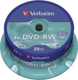 DVD-RW VERBATIM 4,7GB 4X 25ks/cake